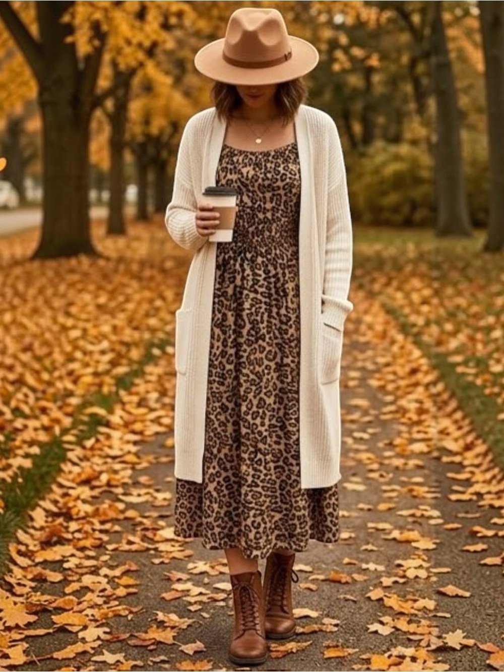 Leopard Print Smocked Maxi Dress Off Shoulder Fits XS-XL